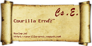 Csurilla Ernő névjegykártya