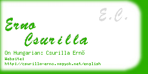 erno csurilla business card